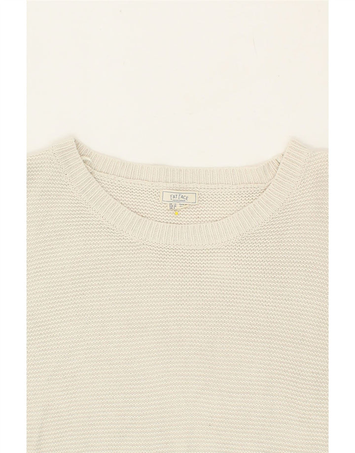 FAT FACE Womens Boat Neck Jumper Sweater UK 12 Medium White Acrylic Vintage Fat Face and Second-Hand Fat Face from Messina Hembry 