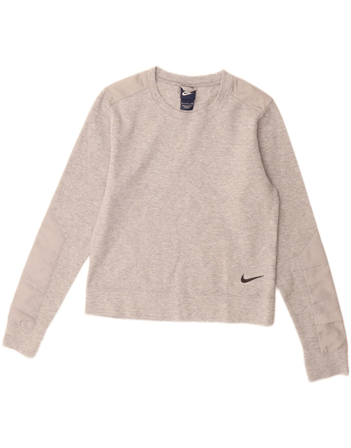 NIKE Womens Sweatshirt Jumper UK 10 Small Grey Cotton