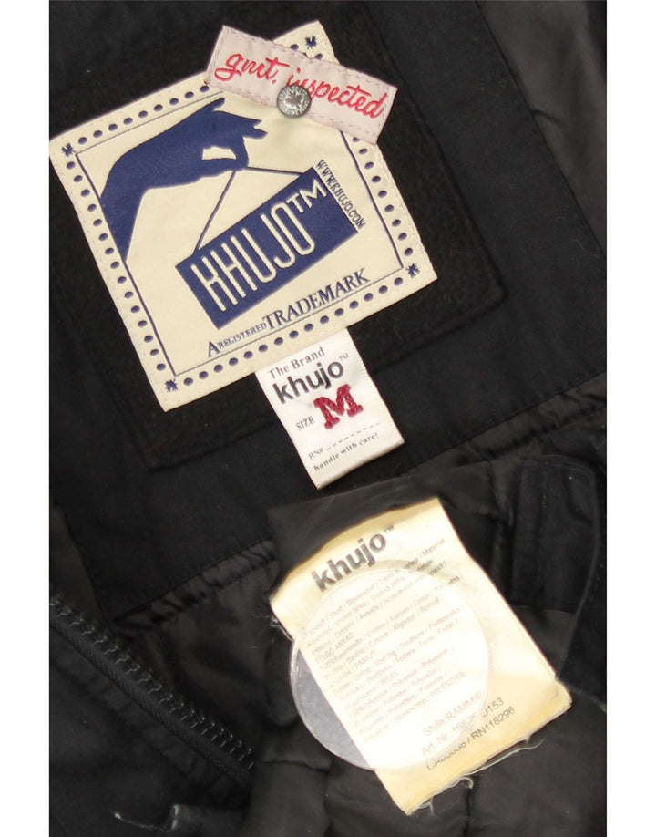 KHUJO Damen-Parkajacke mit Kapuze, UK 14, mittelschwarz, Baumwolle