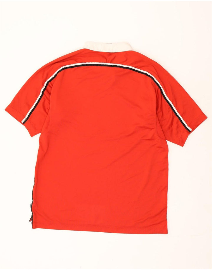 Nike Herren T-Shirt Top UK 42/44 Großes rotes Colourblock-Polyester