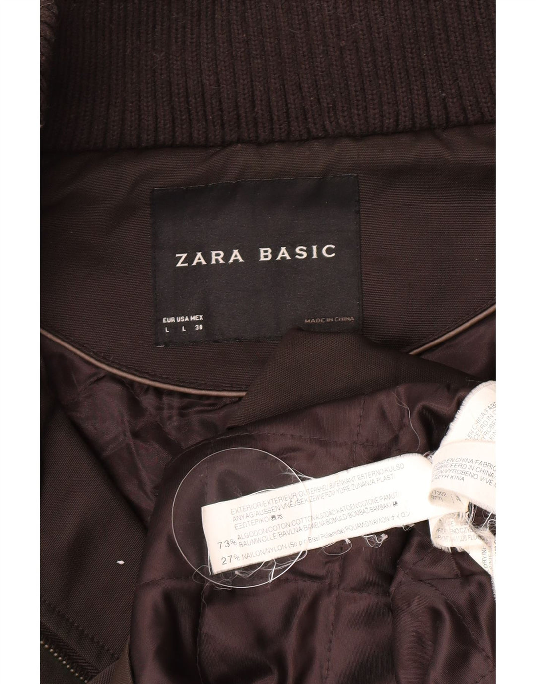 Zara Damen Windjacke UK 14 Große braune Baumwolle
