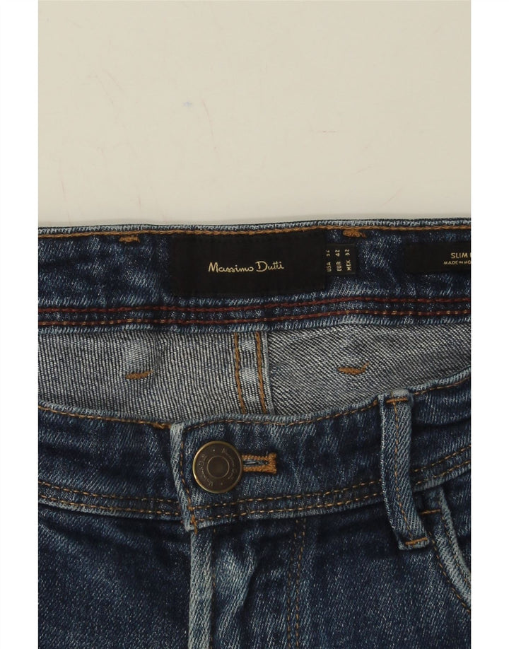 MASSIMO DUTTI Mens Slim Jeans EU 42 Large W32 L30 Blue Vintage Massimo Dutti and Second-Hand Massimo Dutti from Messina Hembry 