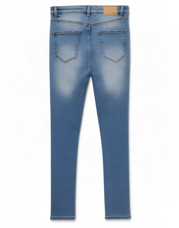Zara Damen Distressed Skinny Jeans EU 38 Medium W28 L27 Blau