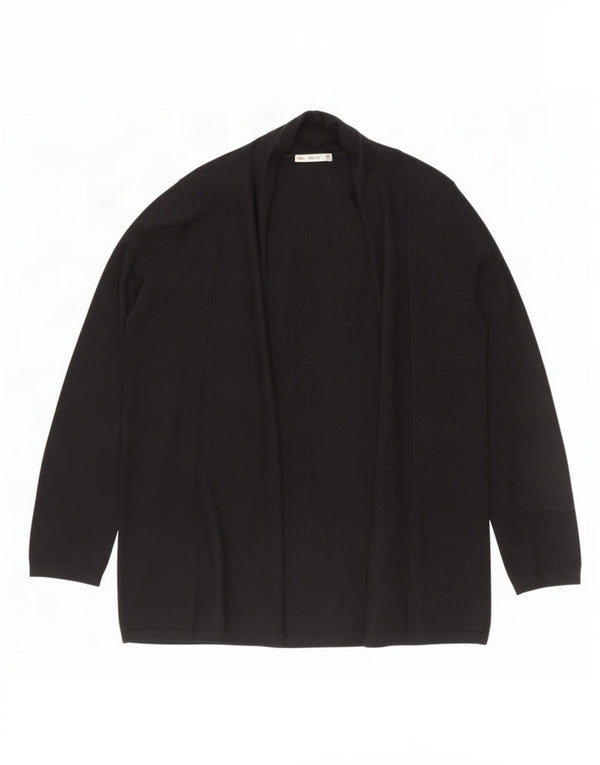 Offener Strickjackenpullover für Damen von Zara, UK 14, Größe L, schwarze Viskose