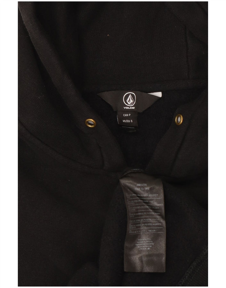 Volcom Herren-Kapuzenpullover mit grafischem Reißverschluss, Größe S, schwarze Baumwolle