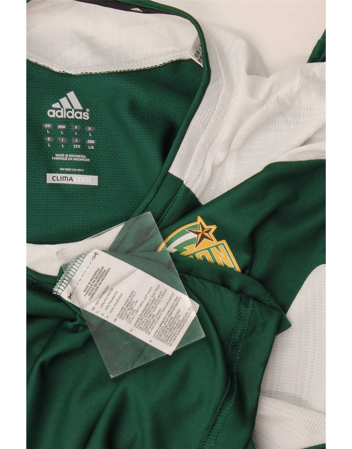 Adidas Herren Mason T-Shirt Top Large Grün Colourblock Polyester