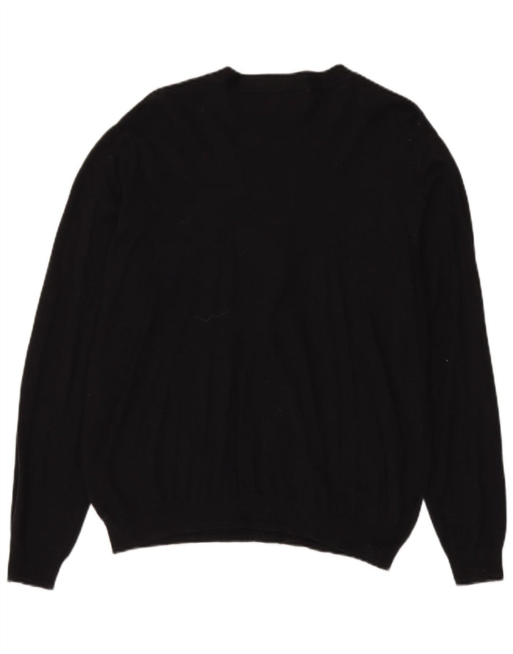 Marks & Spencer Herren-Cardigan mit normaler Passform, groß, aus schwarzer Baumwolle