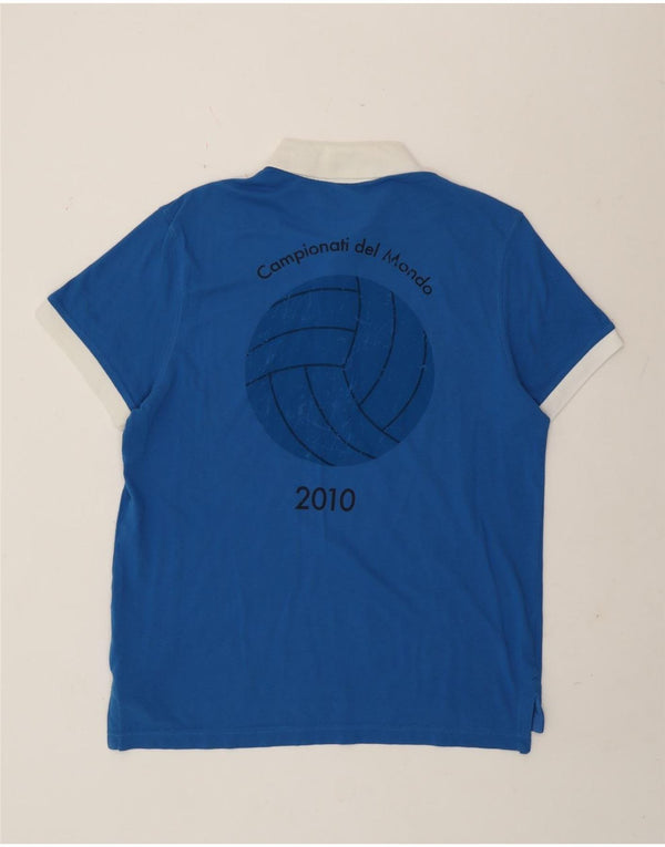 Lotto Herren-Poloshirt mit Grafik, XL, Blau, Colourblock-Baumwolle