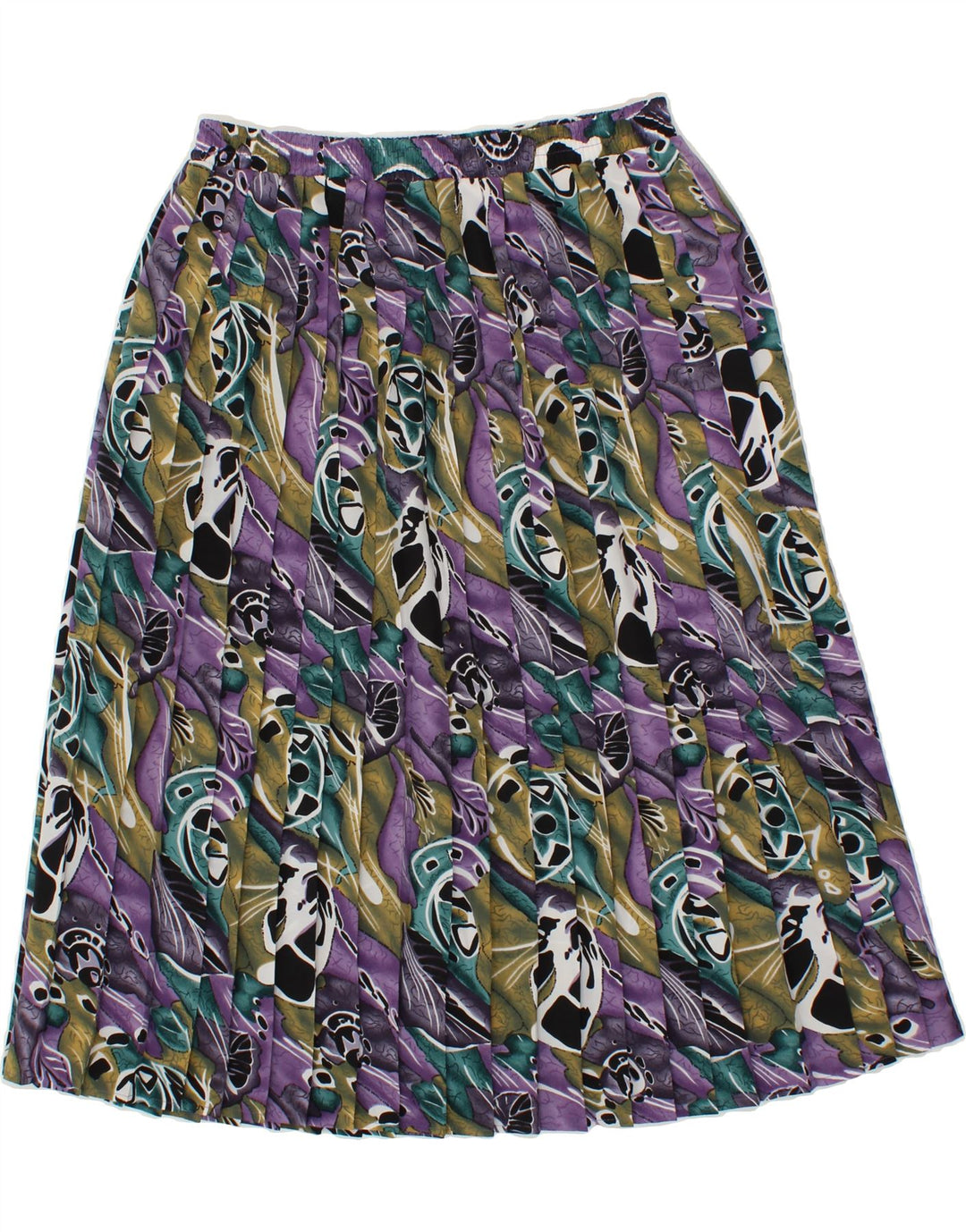 VINTAGE Womens Abstract Pattern A-Line Skirt UK 14 Medium W30  Purple Vintage Vintage and Second-Hand Vintage from Messina Hembry 