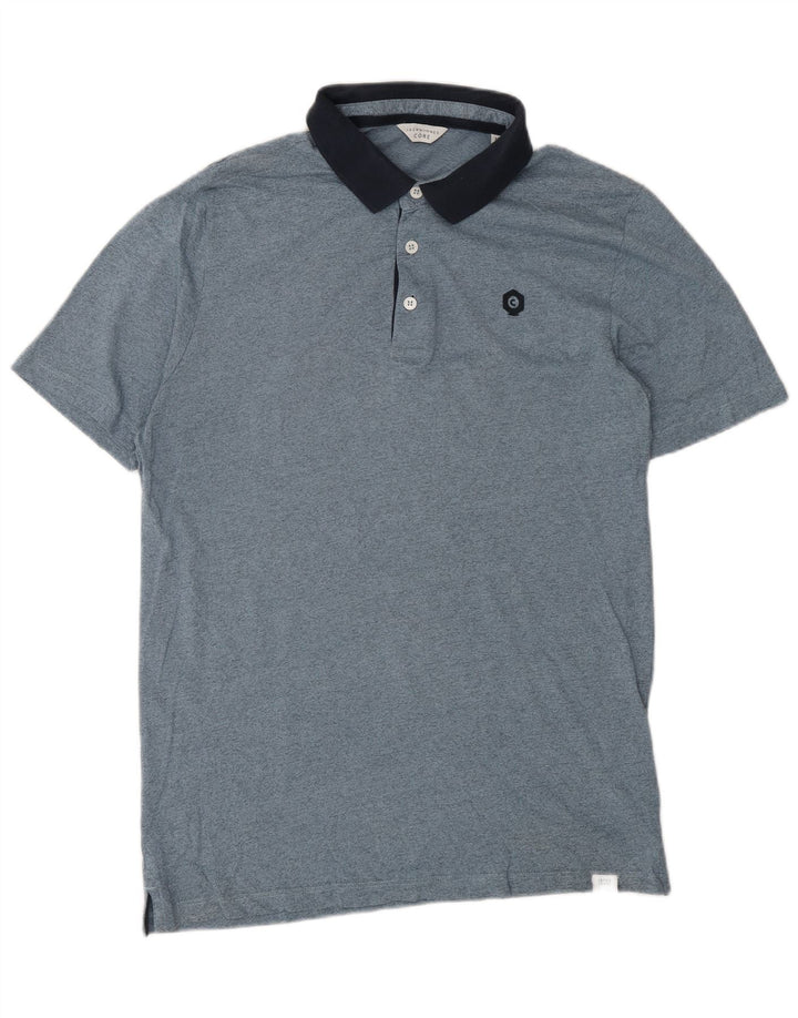 Jack & Jones Herren Kurzarm-Poloshirt in normaler Passform Mittelblau meliert