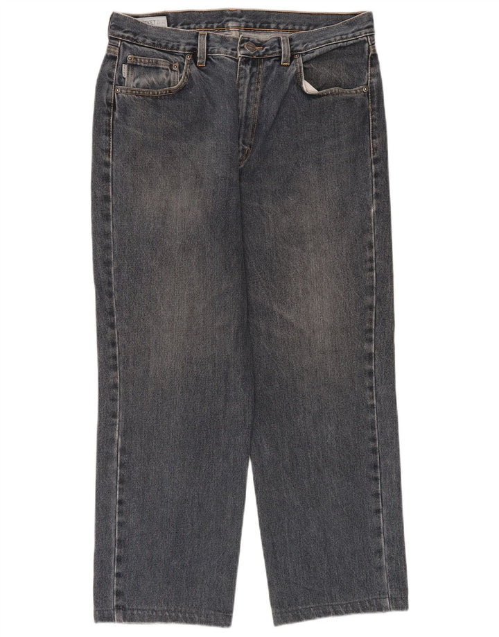 Belfe Herren-Crop-Jeans W33 L26 Blaue Baumwolle