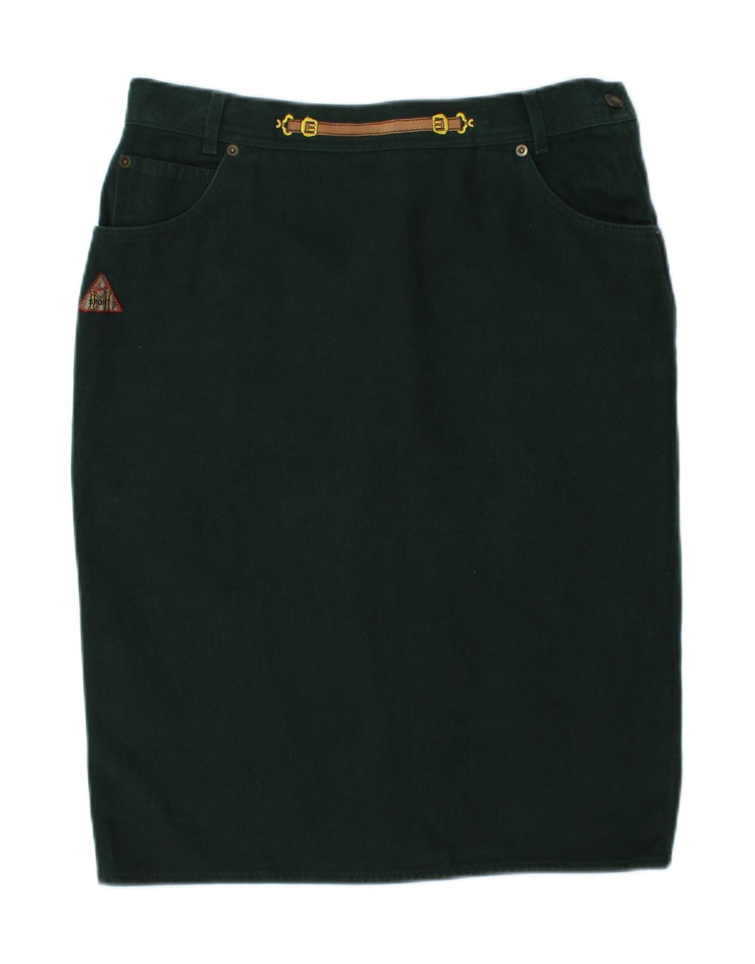 VINTAGE Womens Pencil Skirt W32 Large Green Cotton Vintage Vintage and Second-Hand Vintage from Messina Hembry 