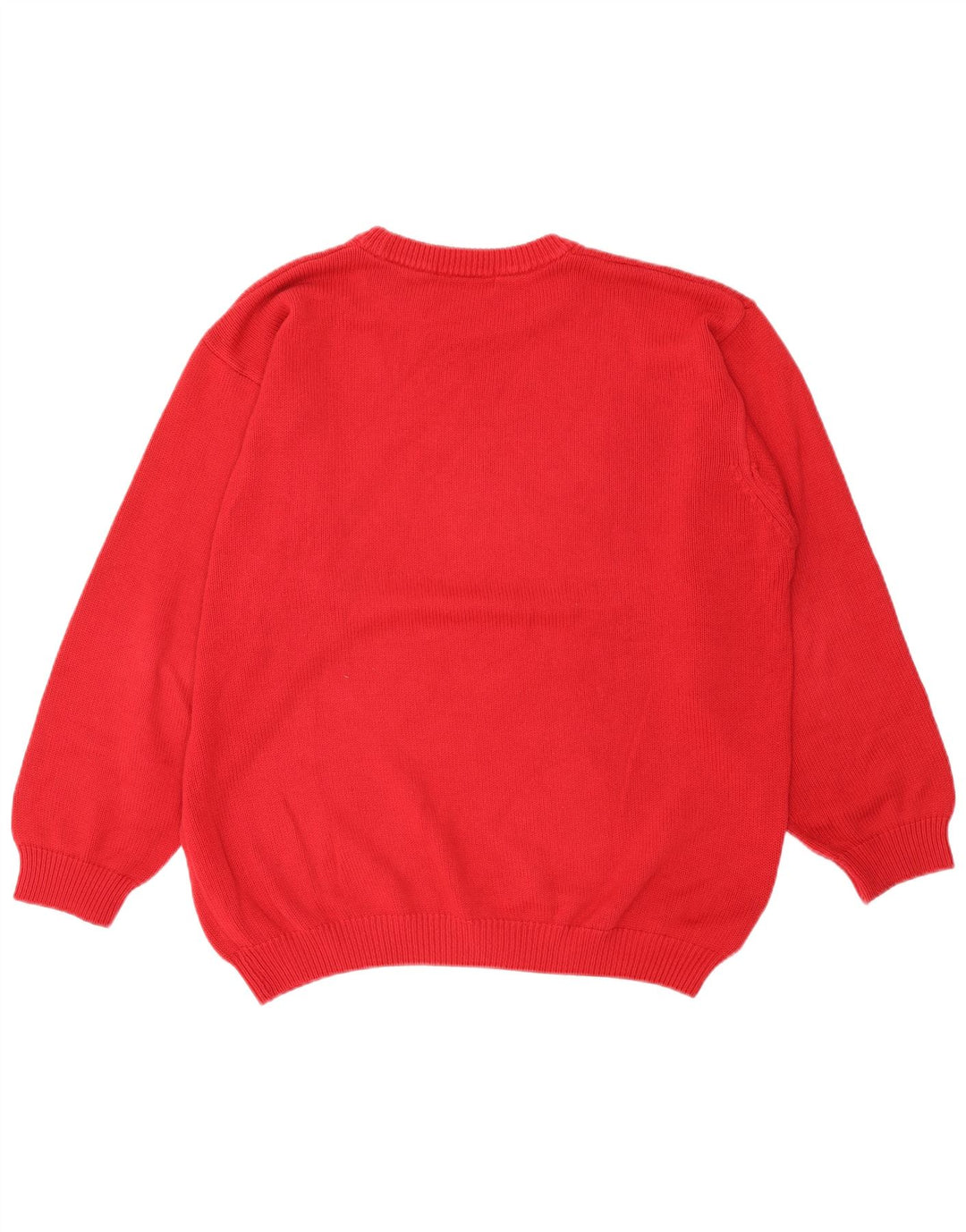 Marks & Spencer Herren-Pullover mit Rundhalsausschnitt, Größe L, aus roter Baumwolle