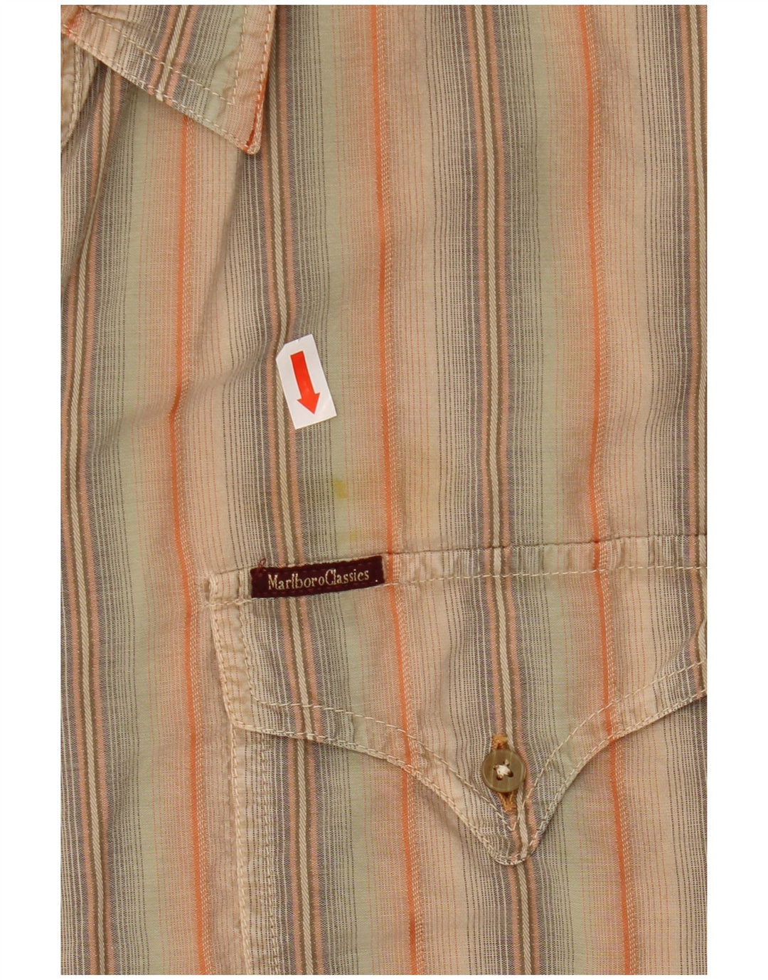 MARLBORO CLASSICS Herren Kurzarmhemd 2XL Mehrfarbig gestreift aus Baumwolle