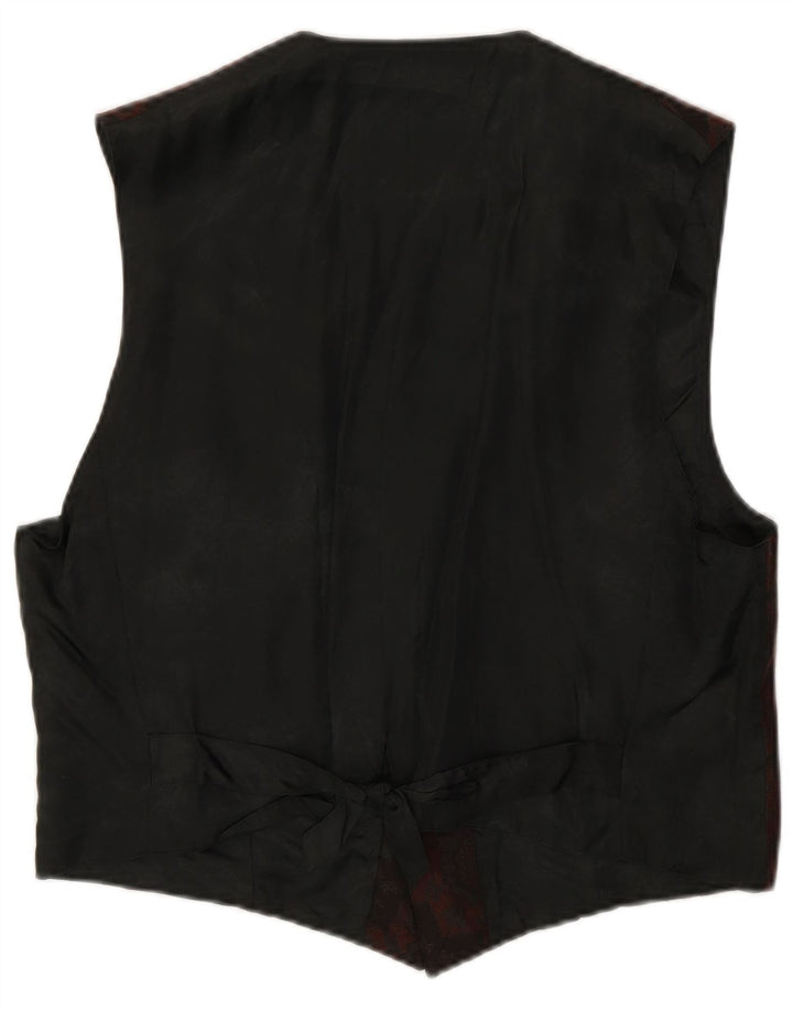 Vintage Herren Weste IT 50 Mittelbraun Ikat Polyester