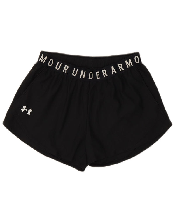 Under Armour Damen Heat Gear Graphic Sport Shorts UK 10 Small Schwarz