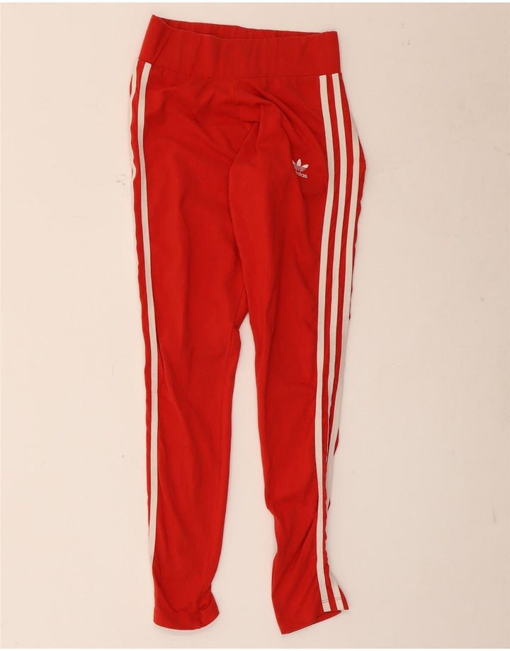 Adidas Damen Leggings UK 10 Small Rot Elastan