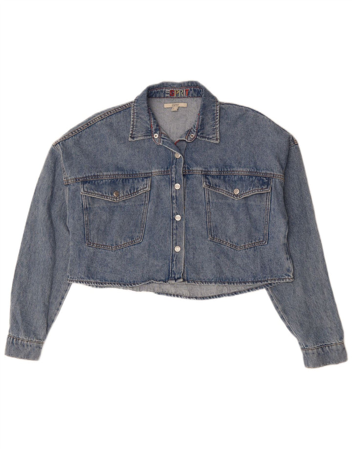 Esprit Womens Crop Oversized Jeansjacke UK 10 Small Blau Baumwolle