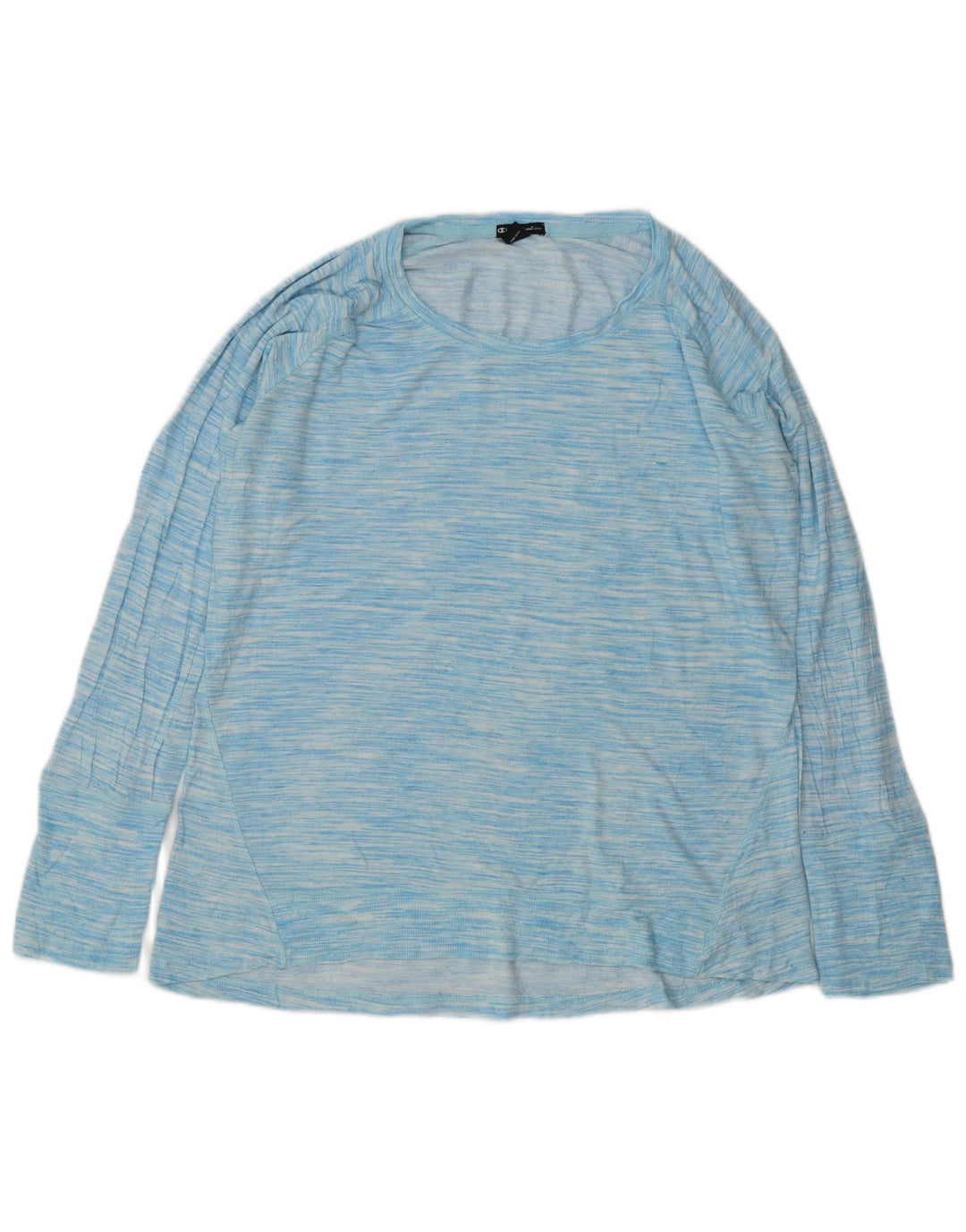 Champion Damen Top Langarm UK 18 XL Blau meliert Rayon