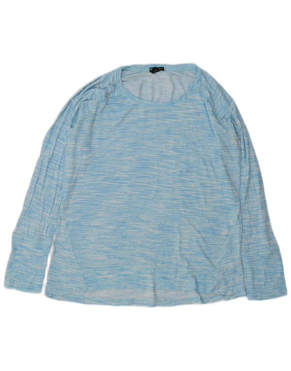 Champion Damen Top Langarm UK 18 XL Blau meliert Rayon