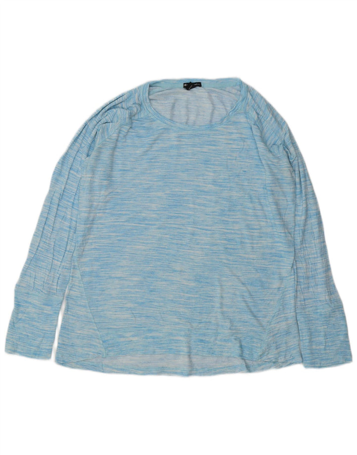 Champion Damen Top Langarm UK 18 XL Blau meliert Rayon