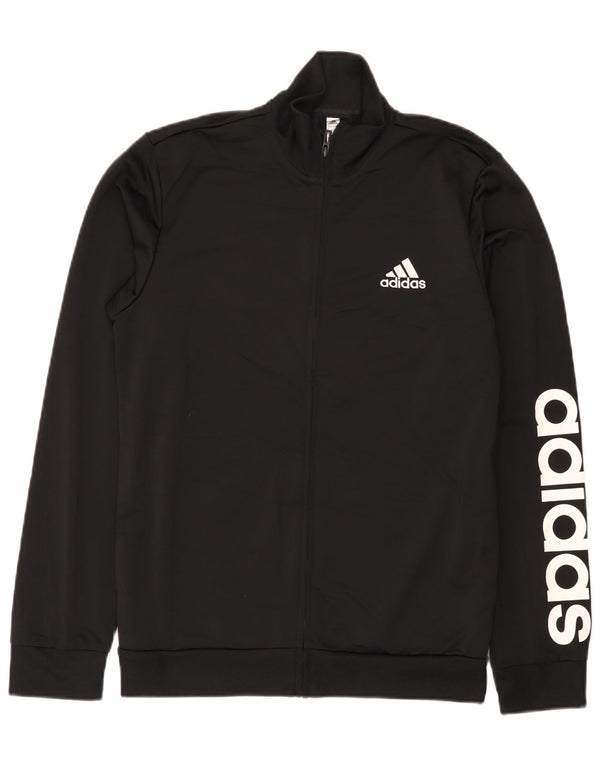 Adidas Herren Graphic Trainingsanzug Top Jacke UK 38/40 Medium Schwarz Polyester