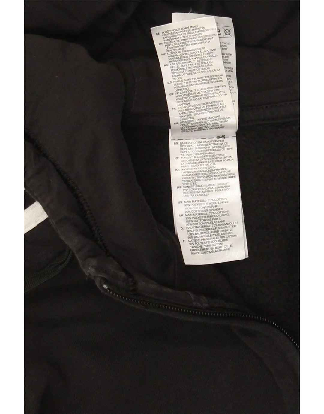 Adidas Herren-Kapuzenpullover mit Reißverschluss, mittelschwarz, Baumwolle
