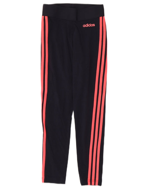 Adidas Damen Leggings UK 4/6 XS Marineblau Baumwolle