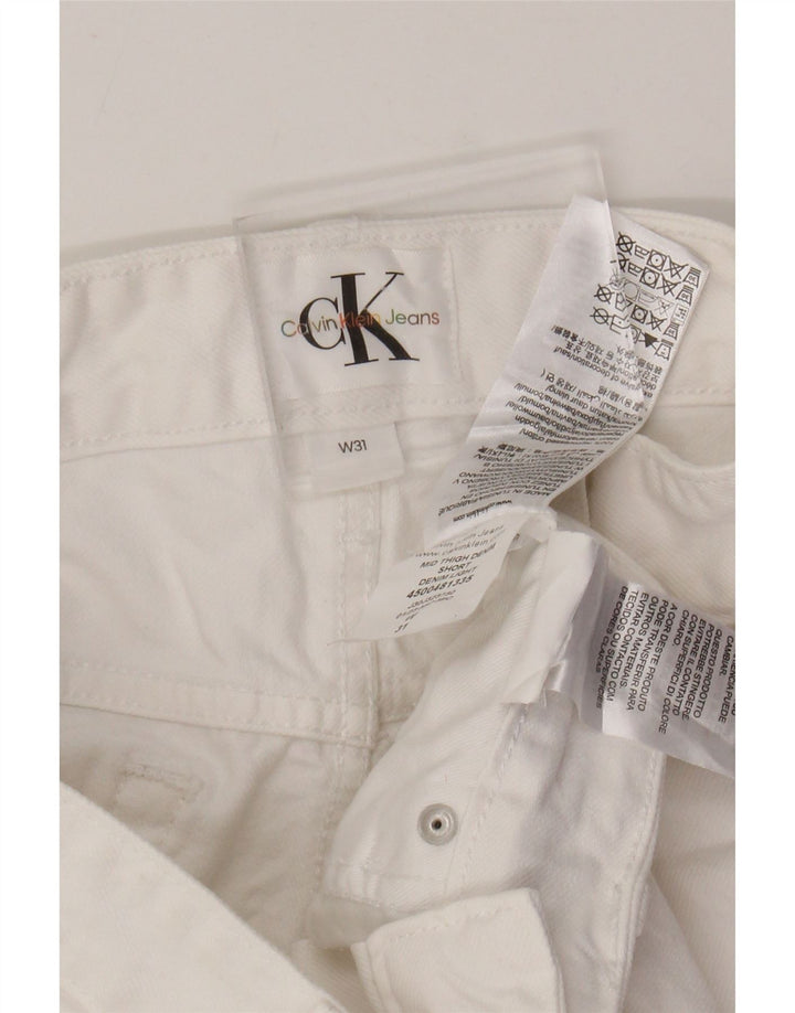 CALVIN KLEIN Herren Graphic Denim Shorts W31 Mittelweiße Baumwolle