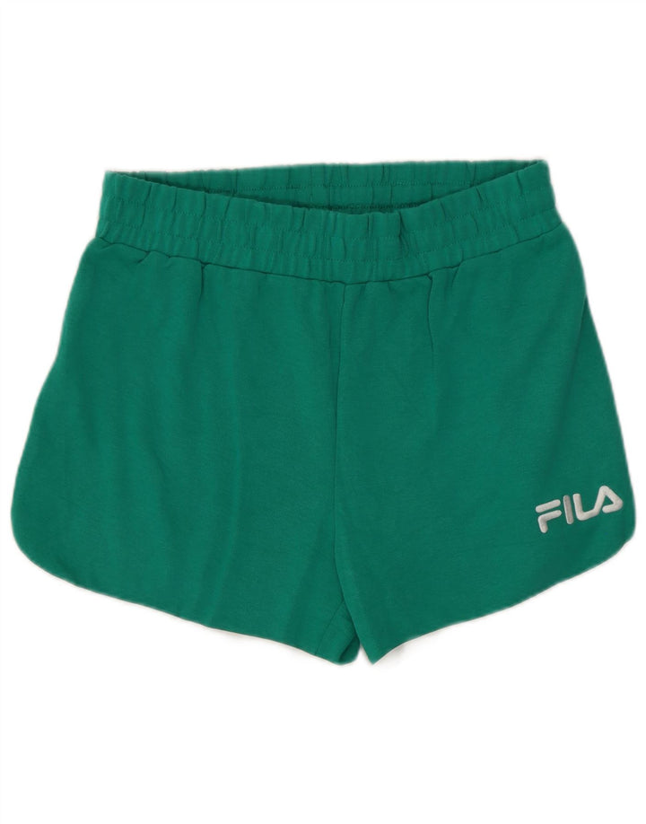 Fila Damen Sportshorts UK 12 Mittelgrüne Baumwolle