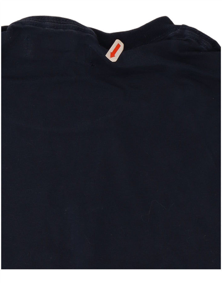 Adidas Herren T-Shirt Top Medium Marineblau gestreift aus Baumwolle