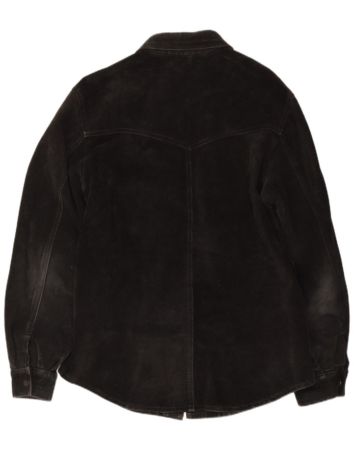 Flying Wear Herren-Wildlederhemd XL aus schwarzem Leder