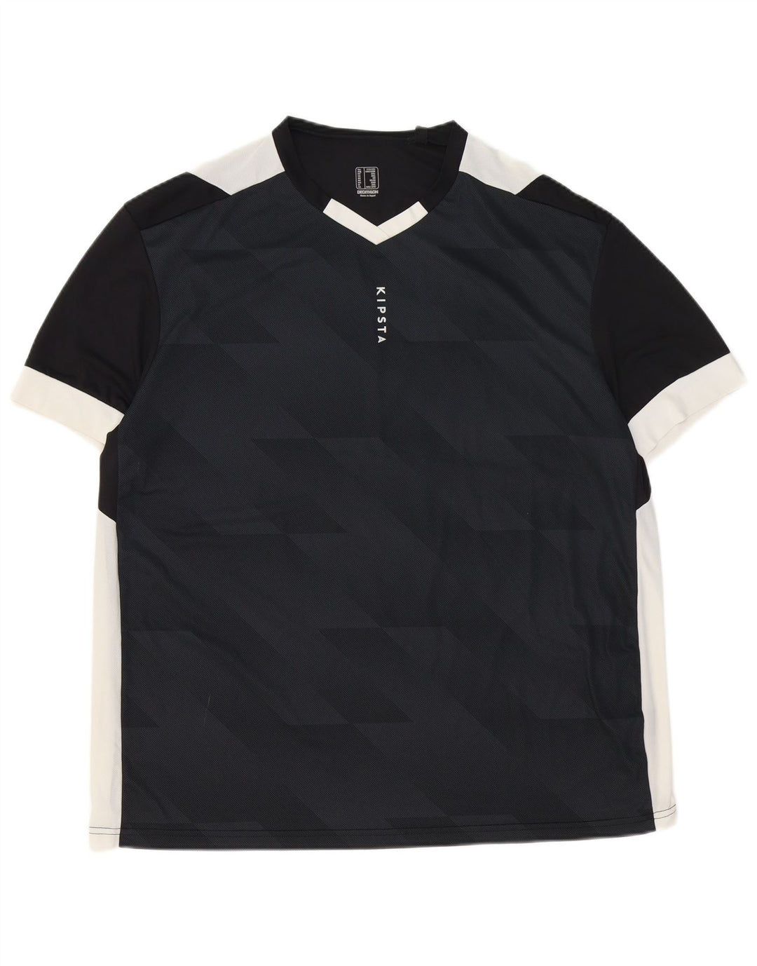 Decathlon Herren Grafik T-Shirt Top 2XL Schwarz Colourblock