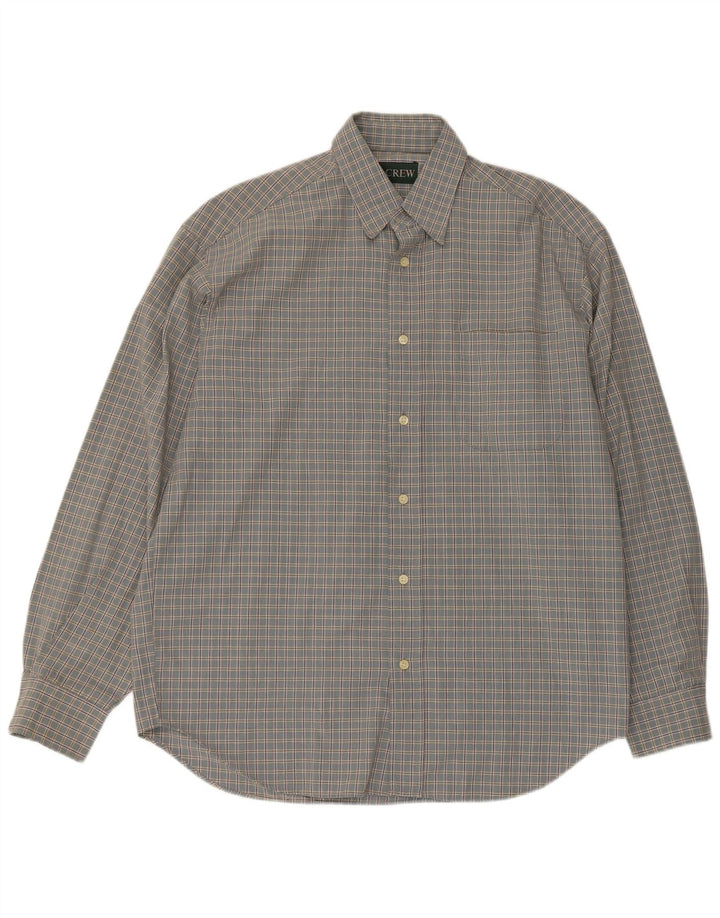 J. Crew Herrenhemd, groß, blau kariert, Baumwolle
