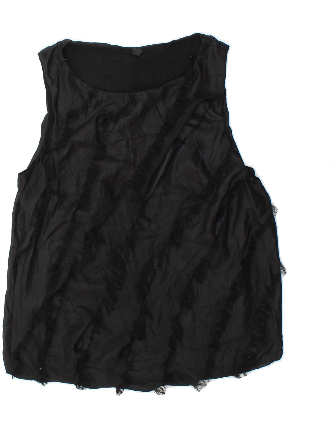 BENETTON Womens Sleeveless Blouse Top UK 14 Medium Black Vintage Benetton and Second-Hand Benetton from Messina Hembry 