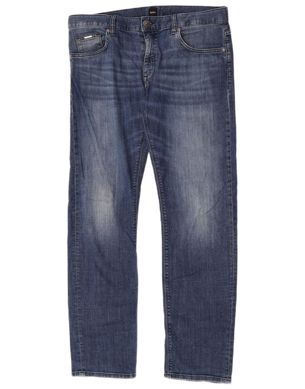 Hugo Boss Herren Stretch Slim Jeans W34 L32 Blaue Baumwolle
