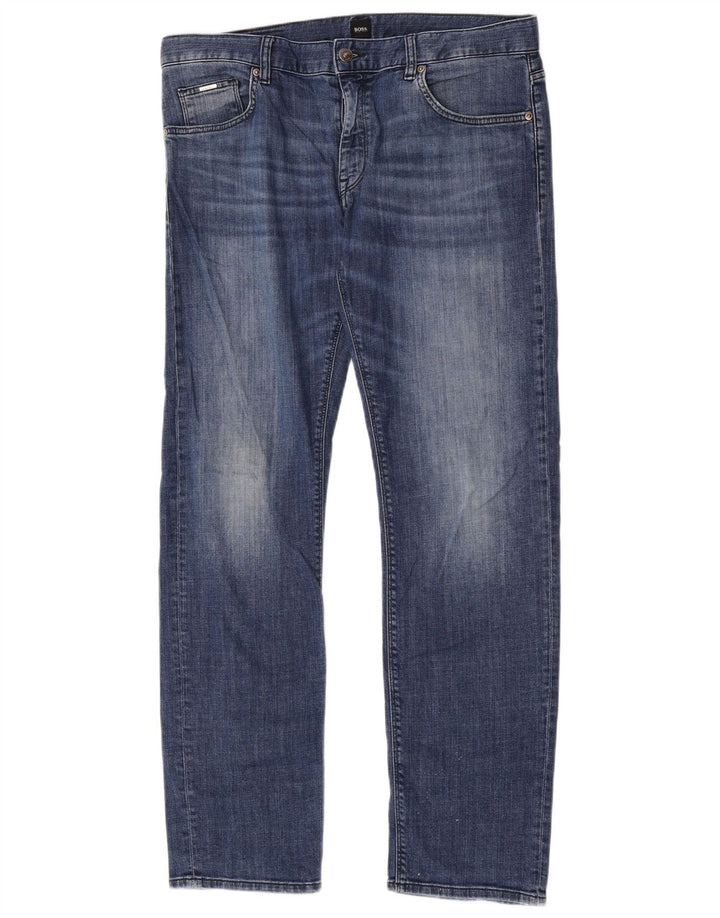 Hugo Boss Herren Stretch Slim Jeans W34 L32 Blaue Baumwolle