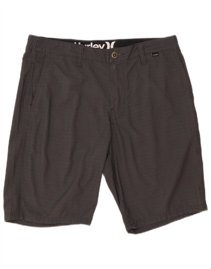 Hurley Herren Chinoshorts W33 Mittelgraues geometrisches Polyester