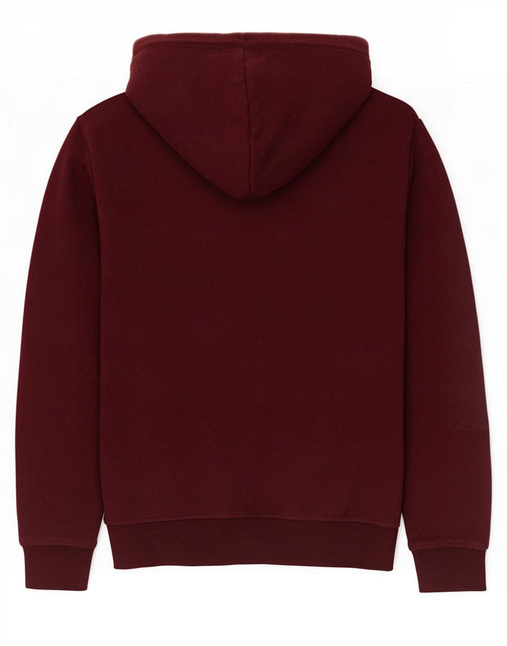 Superdry Herren-Kapuzenpullover mit Reißverschluss, mittlere kastanienbraune Baumwolle