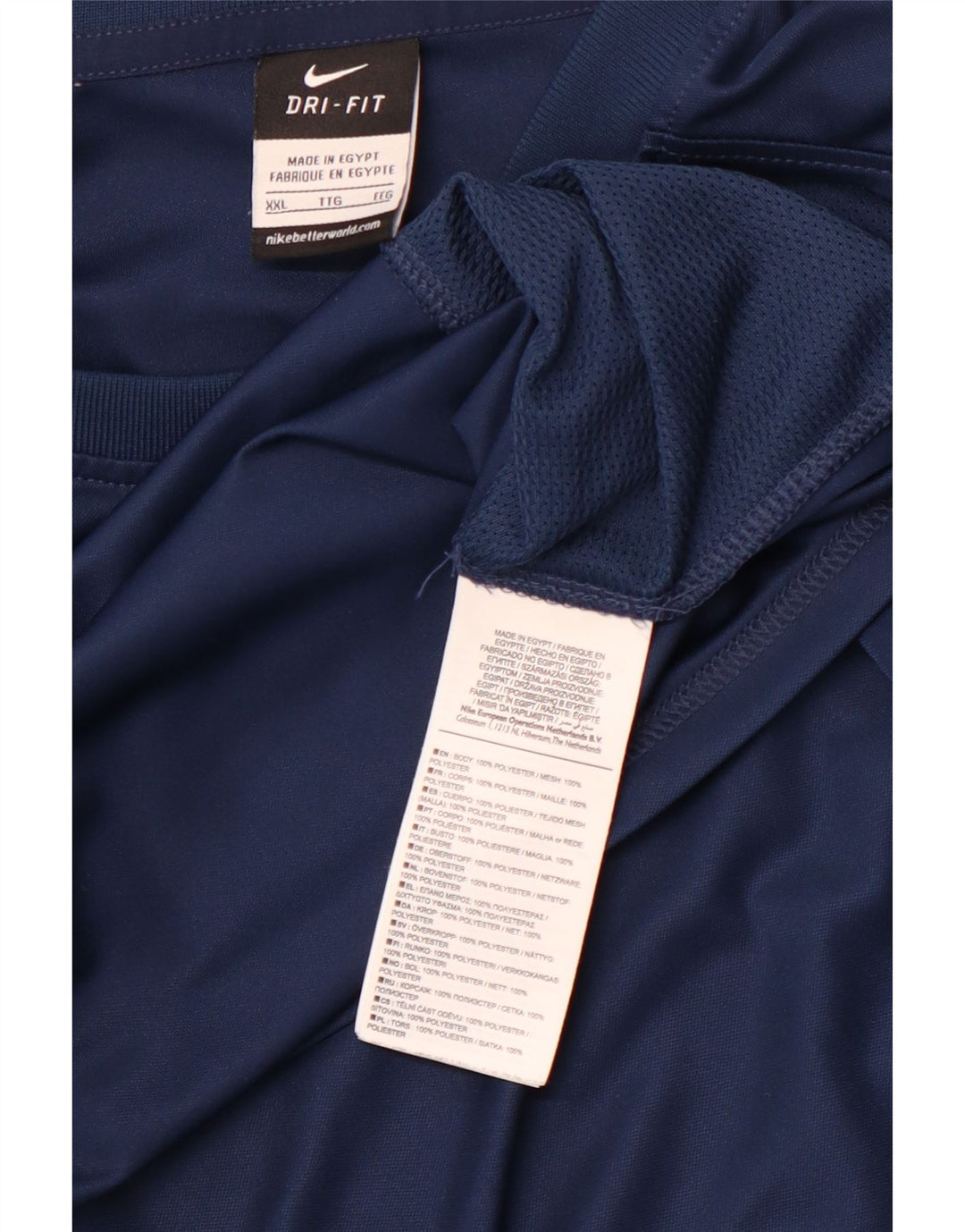 NIKE Herren Dri Fit Graphic T-Shirt Top 2XL Marineblau Polyester