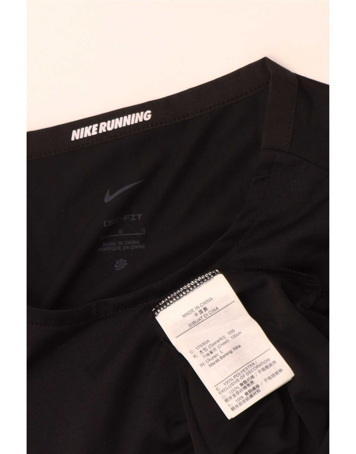 Nike Herren Dri Fit T-Shirt Top Large Schwarz Polyester