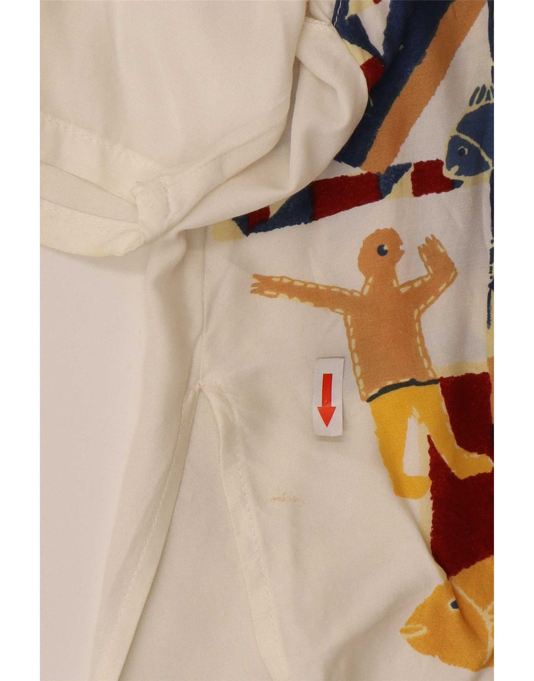 ACCORDO Damen-Hemdbluse mit abstraktem Muster, kurzärmelig, Gr. 46, Weiß