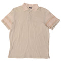 ASICS Mens Polo Shirt Medium Off White Colourblock Cotton