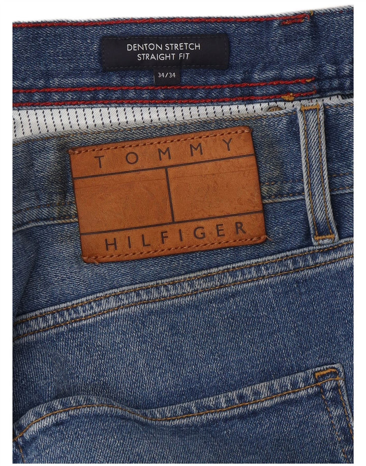 TOMMY HILFIGER Herren Denton Straight Jeans W34 L34 Blaue Baumwolle