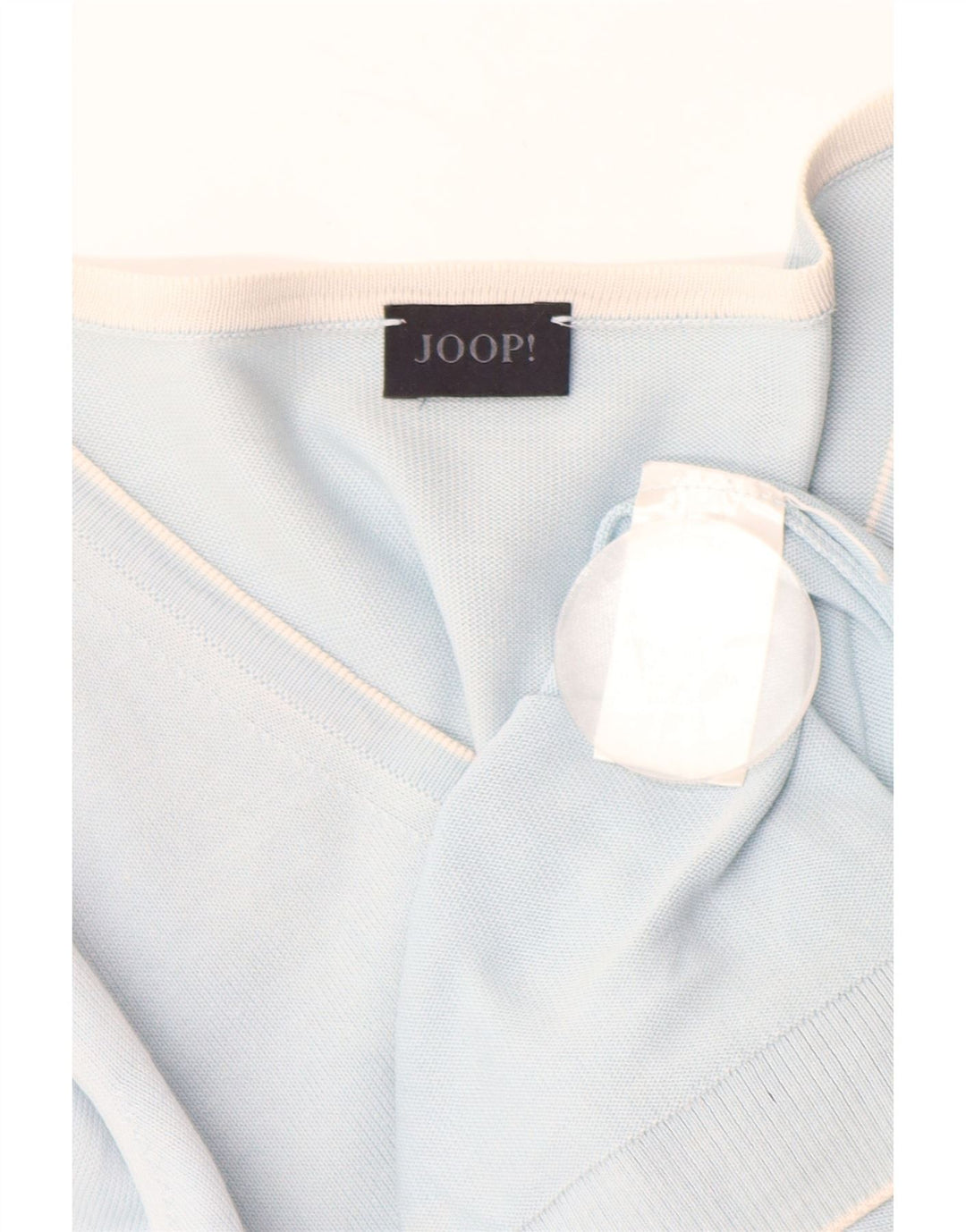 JOOP Damen-Pullover mit V-Ausschnitt, EU 38, mittelblaue Baumwolle