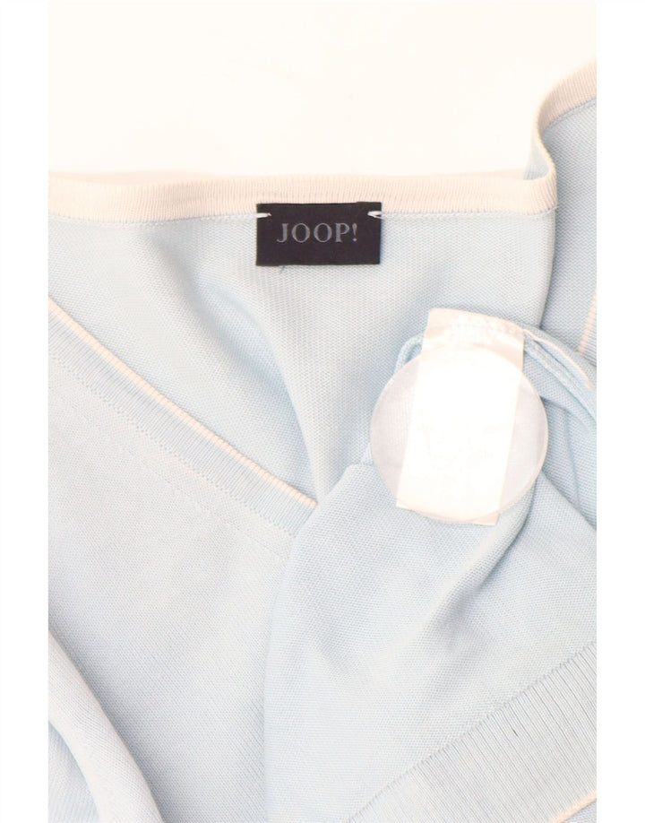 JOOP Damen-Pullover mit V-Ausschnitt, EU 38, mittelblaue Baumwolle