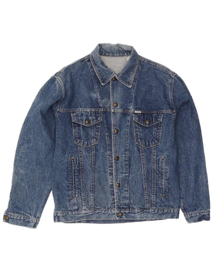 CLARK Herren Jeansjacke UK 38 Mittelblaue Baumwolle