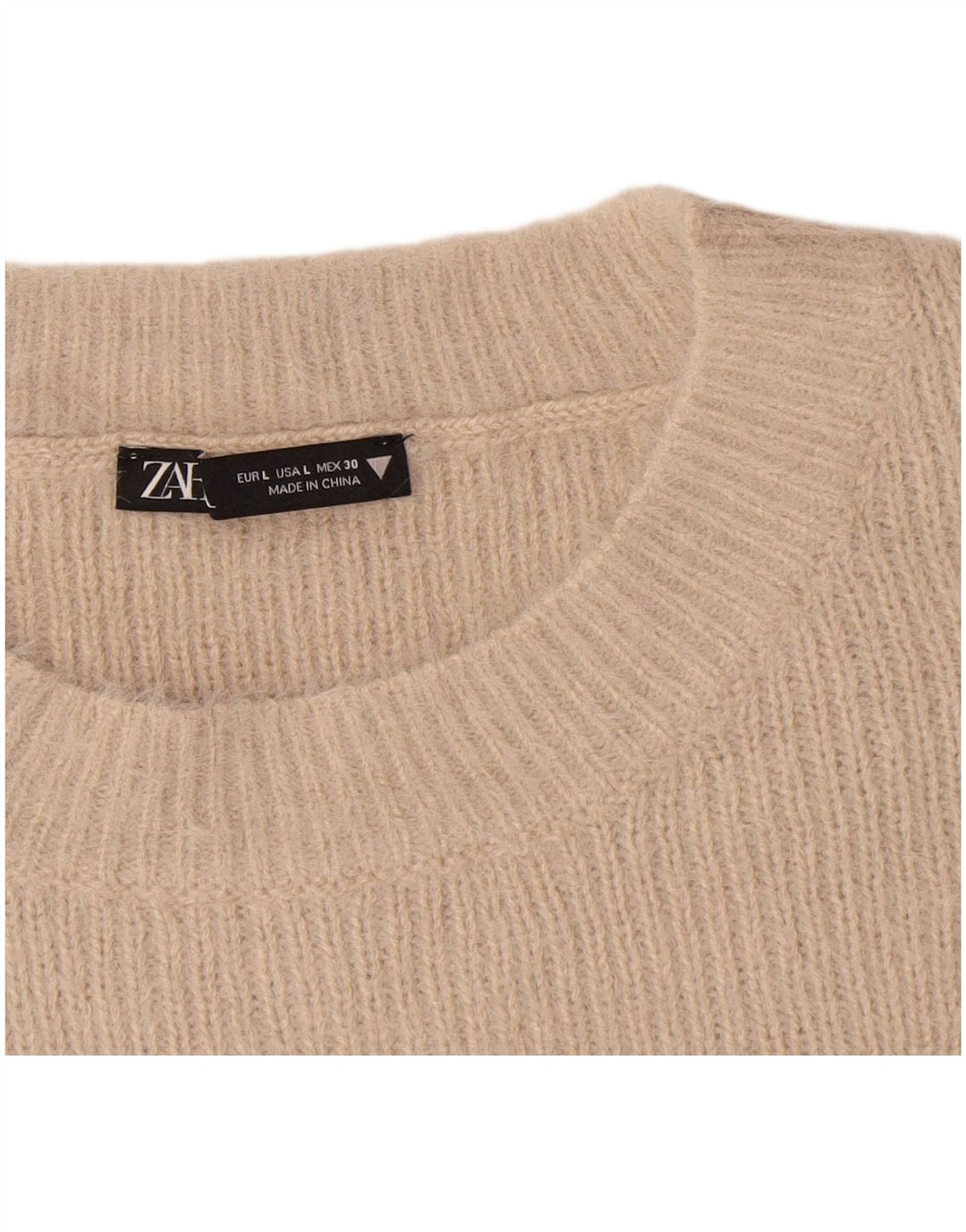 Zara Damen Crop Vest Tank Top UK 16 Large Beige
