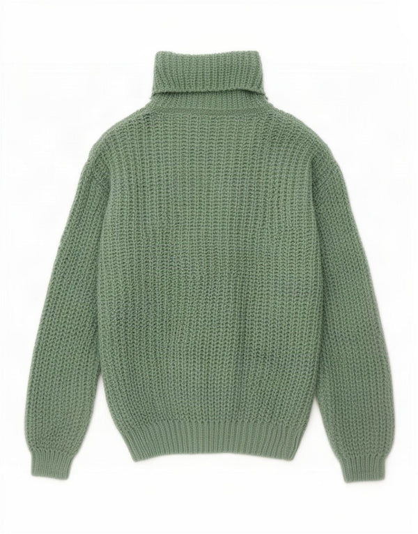 Vintage Damen Rollkragenpullover Pullover UK 14 Mittelgrün
