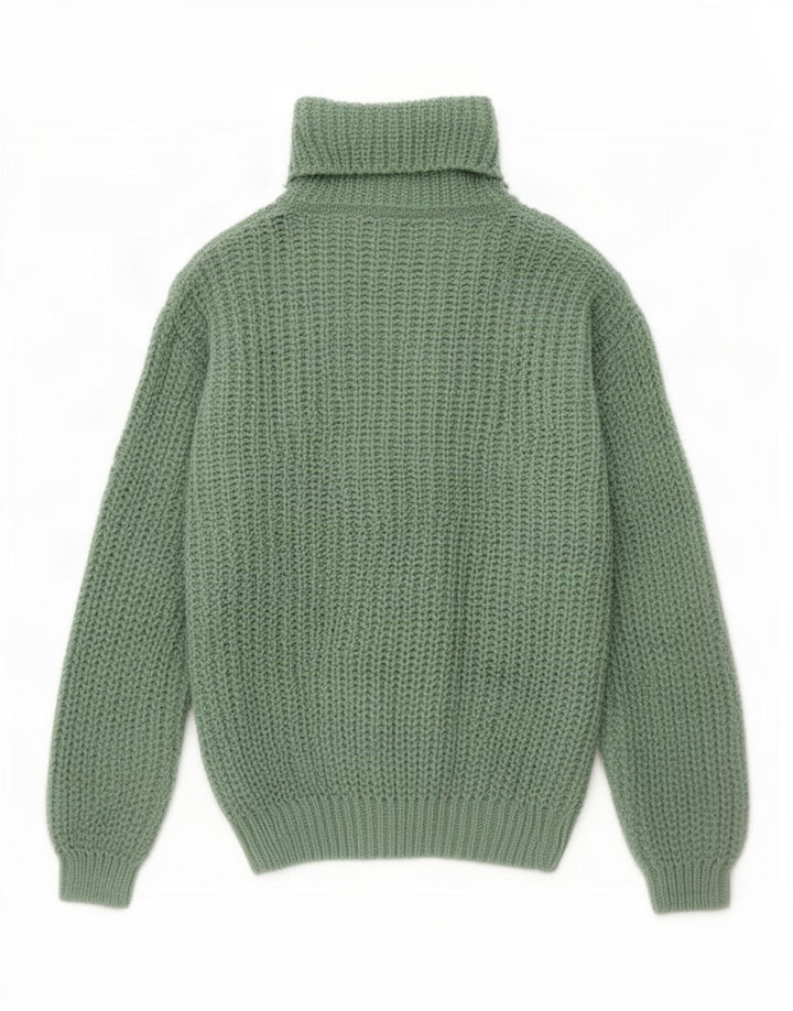 Vintage Damen Rollkragenpullover Pullover UK 14 Mittelgrün